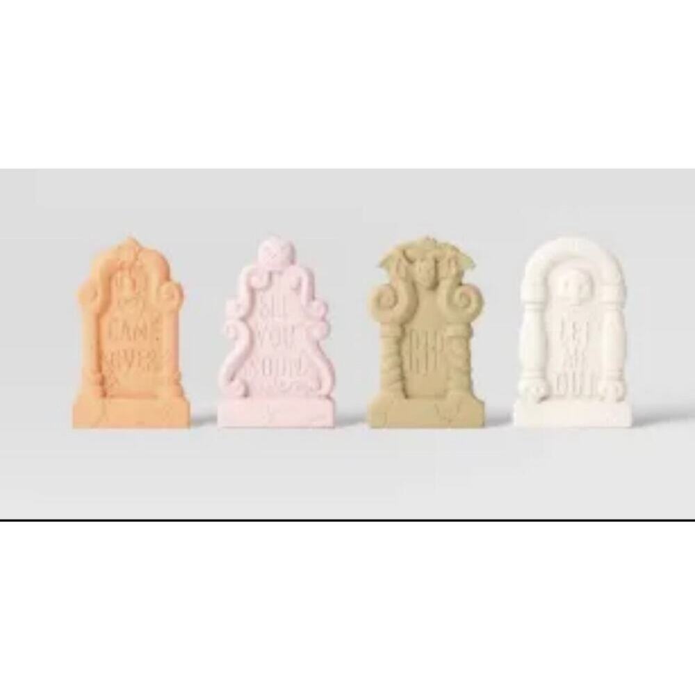 Hyde and Eek! Halloween Decor 4 Count Tombstones Indoor/Outdoor Foam with Stakes